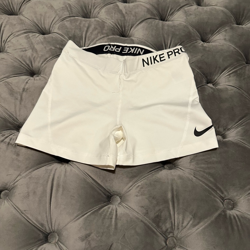 White Nike Pro Shorts